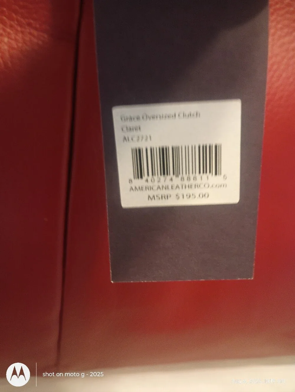 American Leather Grace Oversized Kisslock Clutch Claret